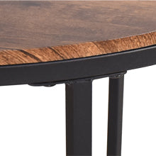 HOJINLINERO Round Coffee Table,Nesting Coffee Table Set of 2,Center Tables for Living Room,Office, Home Small Space,Stacking Side Tables,Sturdy and Easy Assembly,Wood Desktop,Brown,Large