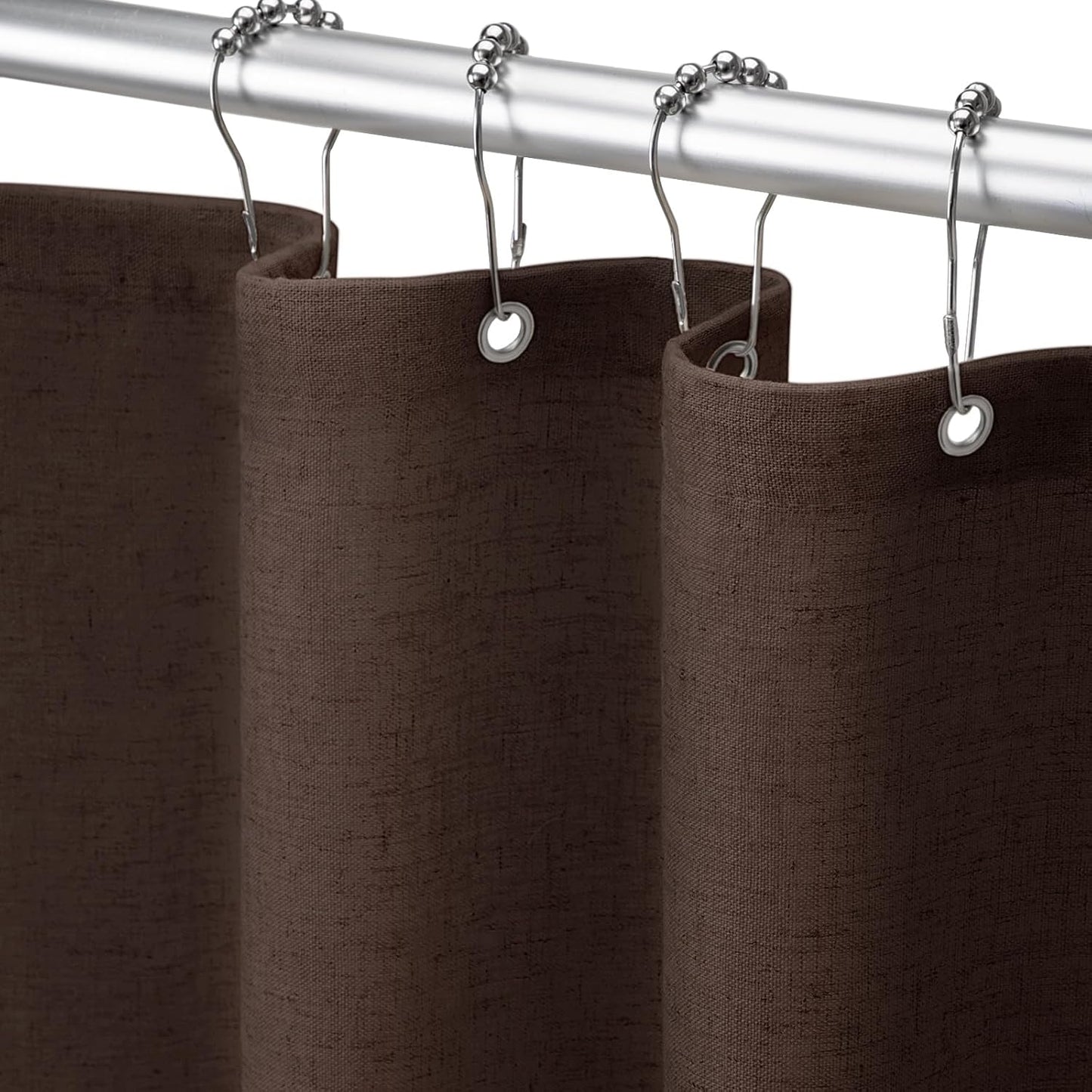 Shower Curtain Beige, Fabric Boho Farmhouse Shower Curtains for Bathroom Cream Cotton Natural Cloth Liner Set 72" W x 72" L