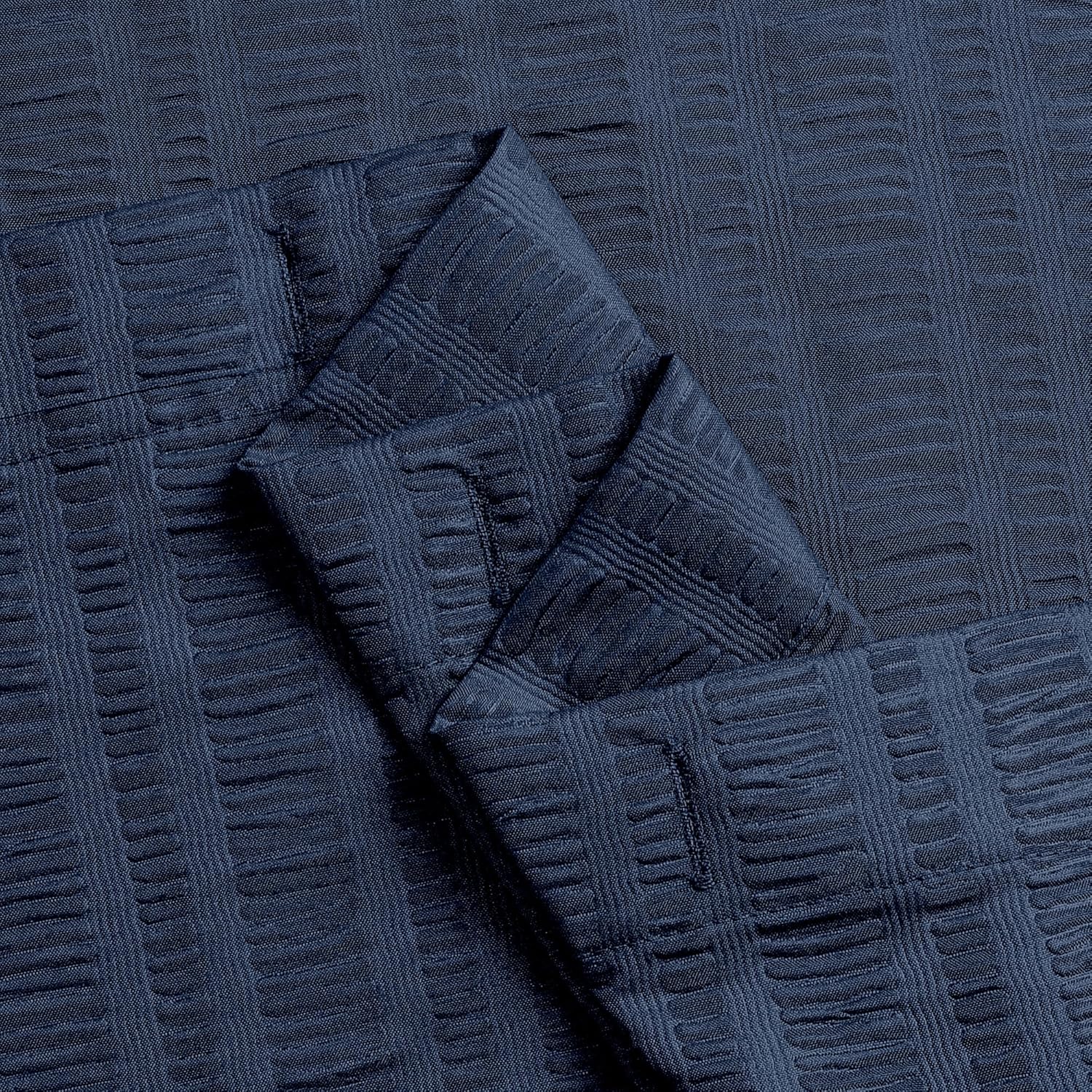 Moga Navy Blue Fabric Shower Curtains for Bathroom - Blue Hotel Spa Polyester Cloth Bath Curtain with 12 Holes, 72x72, Machine Washable, Navy Blue