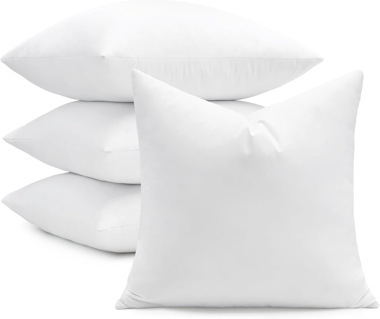 puredown® Feather Down Throw Pillow Inserts 22 x 22 (Pack of 2, White), Big Throw Pillows for Floor, Couch, Bed, Machine Washable