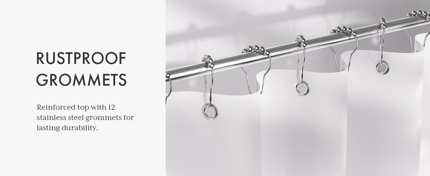 Shower Curtain, Cloth Ombre Black Shower Curtain Set with 12 Hooks, Washable Fabric Black and White Shower Curtain, Rustic Farmhouse Bathroom Shower Curtain, 72x72 Inches